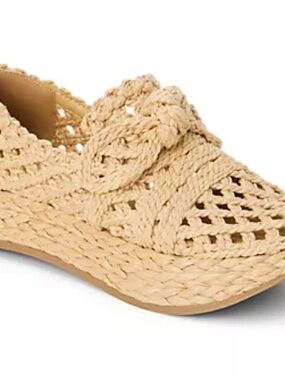 Matisse Beach Braided Knotted Espadrille Platform Shoes in Beige sz 7 New!